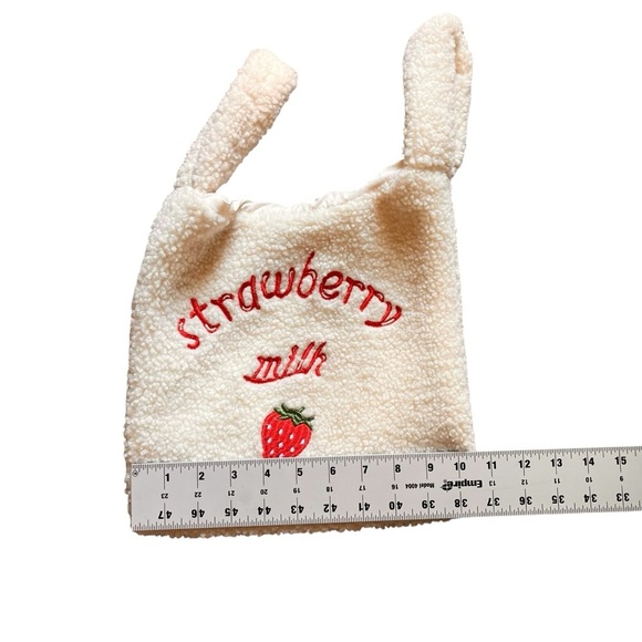 Strawberry Milk Fuzzy Tote Bag - Picture 5 of 5